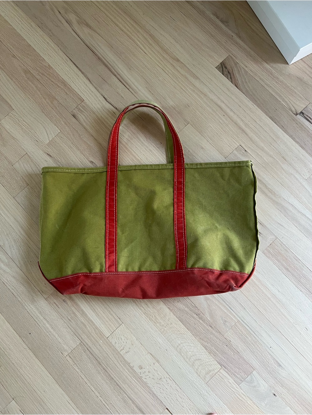 VTG LL Bean Boat & Tote Canvas Tote Bag - Rare Green Color - Extra large - Picture 3 of 10